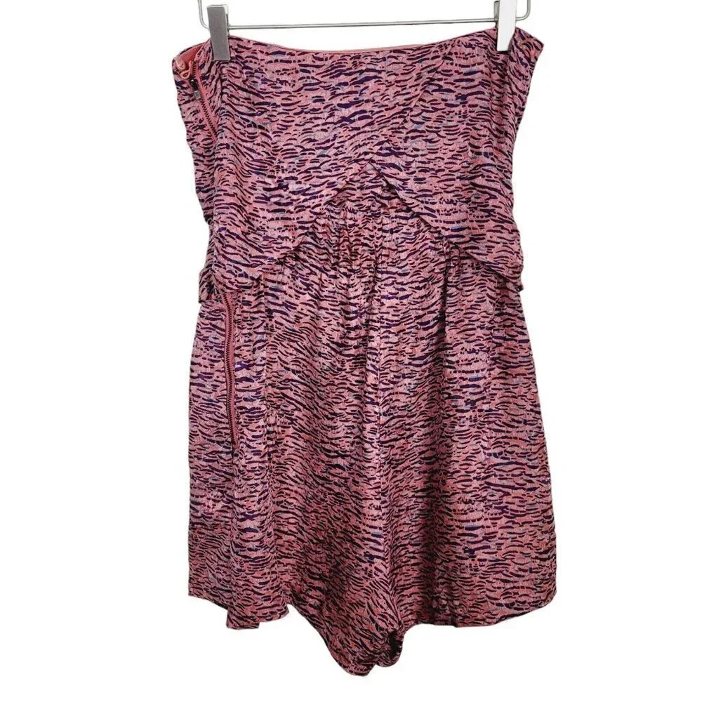 Elizabeth And James Sz 2 Emma Shorts Romper 100% Silk Pink Strapless Feminine